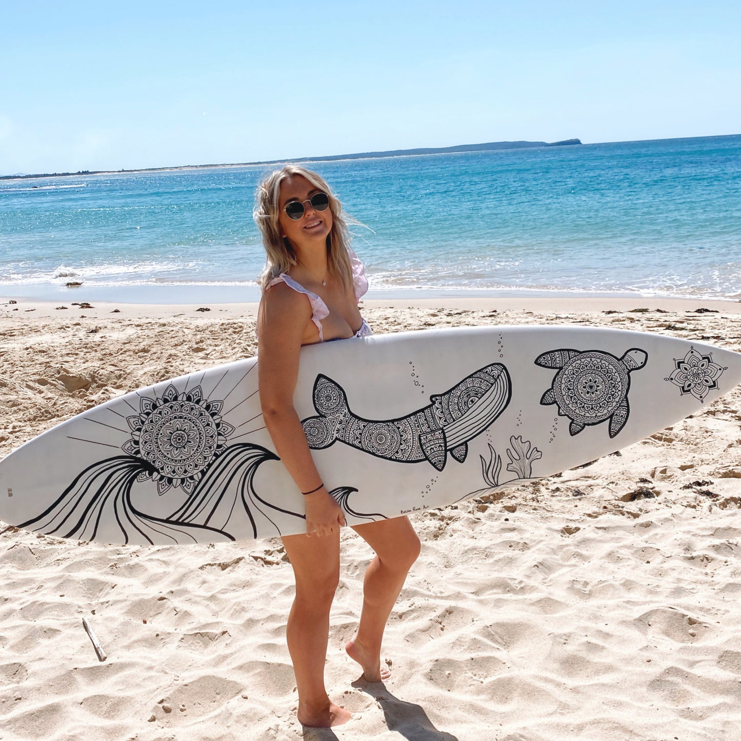 In the ocean surfboard