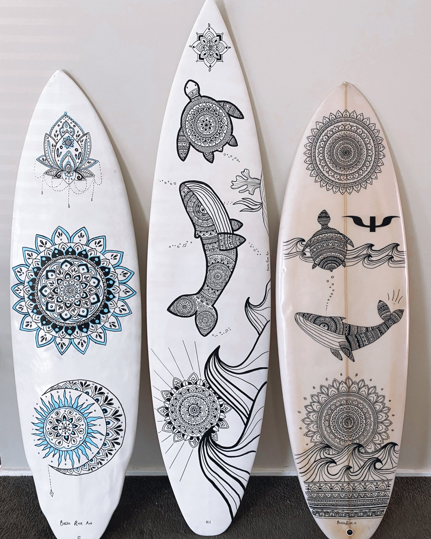 In the ocean surfboard